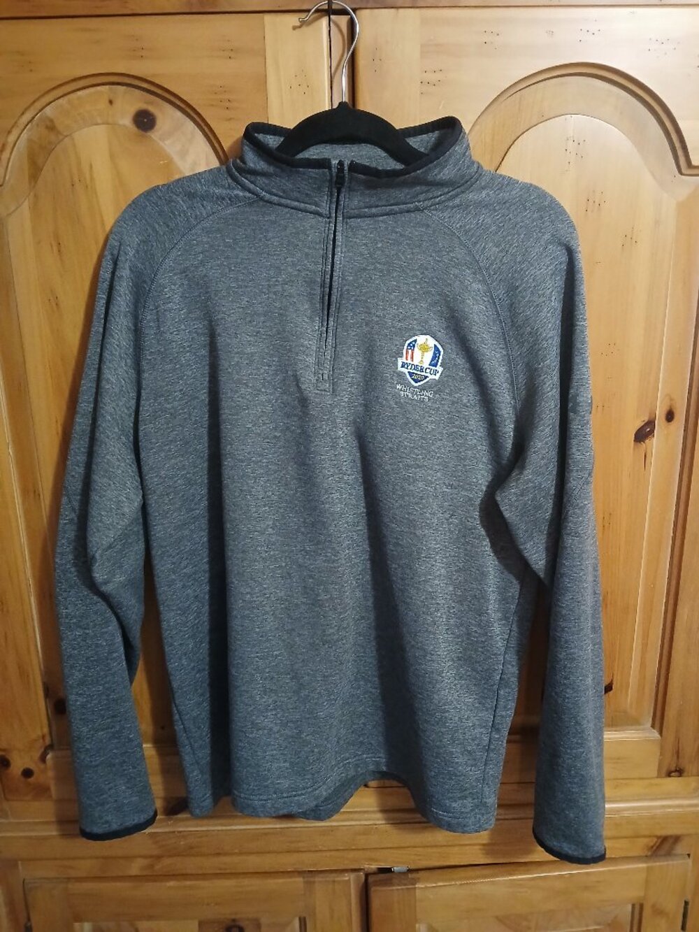 Under Armour Ryder Cup 2020 Whistling Straights 1/4 Zip Large Gray HeatGear USA